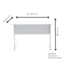 Ver imagem 4 de Escrivaninha Mesa Escritório Gerência MX150 Maxxi 150cm Branco