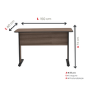 Ver imagem 4 de Escrivaninha Mesa Escritório Gerência MX150 Maxxi 150cm Preto e Walnut Marrom