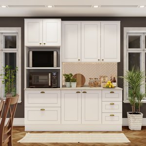 Cozinha Compacta 3 Peças com Torre Quente Emily Espresso Móveis