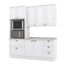 Ver imagem 2 de Cozinha Compacta Modulada 3 Peças 100% MDF com Torre Quente e Balcão com Tampo Branca/Calcare Emily