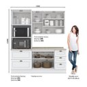 Ver imagem 3 de Cozinha Compacta Modulada 3 Peças com Torre Quente Emily Espresso Móveis Branco/HP/Calcare