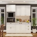 Ver imagem 1 de Cozinha Compacta Modulada 3 Peças com Torre Quente Emily Espresso Móveis Branco/HP/Calcare