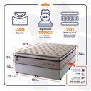 Ver imagem 2 de Conjunto Cama Box Super King c/ Molas Ensacadas Liverpool Branco 193x203x73
