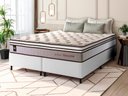 Ver imagem 1 de Conjunto Cama Box Super King c/ Molas Ensacadas Liverpool Branco 193x203x73