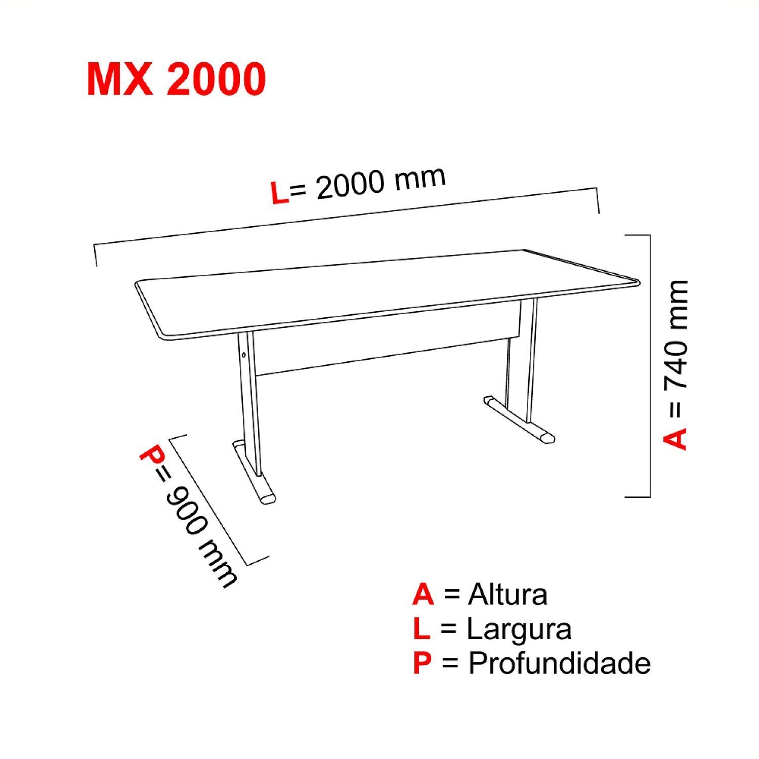 Mesa de Reuniões RET MX2000 Maxxi Pandin Móveis  - 3
