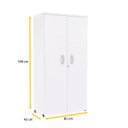 Ver imagem 2 de ARMÁRIO ALTO 2 PORTAS PANDIN P25 - BRANCO AA1600P25
