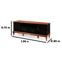 Ver imagem 2 de Rack para TV até 75 Polegadas 195cm 2 Portas Nicho 2 Gavetas Prateleira Interna Pés Luis Xv Madeira