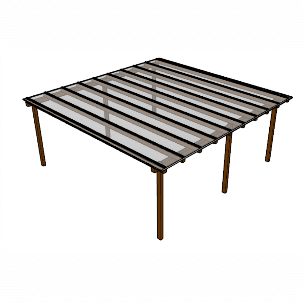 Cobertura Policarbonato Alveolar 6,00m x 6,00m - Cristal 6mm
