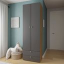 Ver imagem 1 de Guarda-Roupa 2 Módulos 2 Portas 3 Prateleiras 2 Gavetas Frame CabeCasa MadeiraOriginals