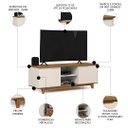 Ver imagem 3 de Rack para Sala Bancada de Tv 55 Pol 139cm Flow Off White/freijó - Ej Móveis
