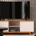 Ver imagem 6 de Rack para Sala Bancada de Tv 55 Pol 139cm Flow Off White/freijó - Ej Móveis