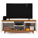 Ver imagem 5 de Rack para Sala Bancada de Tv 55 Pol 139cm Flow Off White/freijó - Ej Móveis
