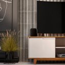 Ver imagem 7 de Rack para Sala Bancada de Tv 55 Pol 139cm Flow Off White/freijó - Ej Móveis
