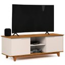 Ver imagem 1 de Rack para Sala Bancada de Tv 55 Pol 139cm Flow Off White/freijó - Ej Móveis