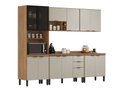 Ver imagem 2 de Jogo de Cozinha Firenze Modulada 6 Peças e Nicho Adega - Amêndola Touch/ Nude Prime Tx Demóbile
