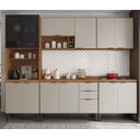 Ver imagem 1 de Jogo de Cozinha Firenze Modulada 6 Peças e Nicho Adega - Amêndola Touch/ Nude Prime Tx Demóbile
