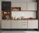 Ver imagem 1 de Jogo de Cozinha Firenze Modulada 6 Peças e Nicho Adega - Amêndola Touch/ Nude Prime Tx Demóbile