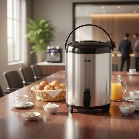 Garrafa Térmica Garrafa Térmica Inox 5,5L com Torneira Inox e Plástico para Cozinha Inox 5,5L