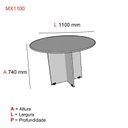 Ver imagem 3 de Mesa para Escritório de Reunião Redonda Maxxi MX1000 Pandin Móveis Azul/Cinza