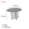 Mesa para Escritório de Reunião Redonda Maxxi MX1000 Pandin Móveis - 3