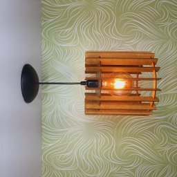 Lustre pendente luminária em mdf pequeno ambientes internos sala de estar e jantar, quartos, corredo - 2