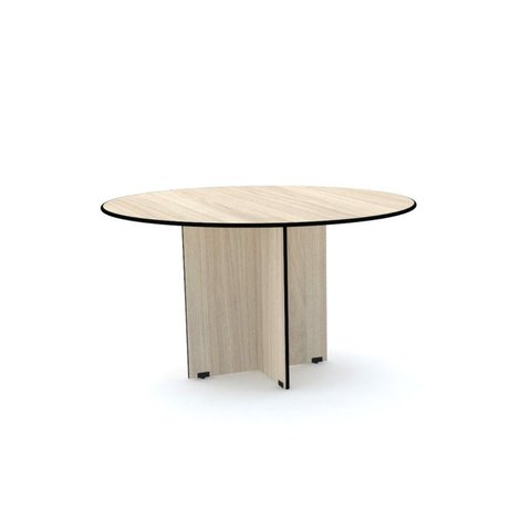 Mesa Reunião Redonda Maxxi MX1000 Bege/Preto/Nogueira Casablanca