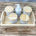 Ver imagem 3 de Kit Higiene Bebê 6 Pçs Liso - Porcelana e Pinus