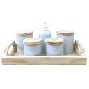 Ver imagem 1 de Kit Higiene Bebê 6 Pçs Liso - Porcelana e Pinus