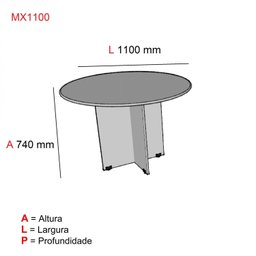 Mesa reunião Redonda Maxxi MX1000  - 3