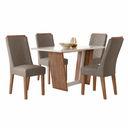 Ver imagem 2 de Conjunto Sala de Jantar Completo Mesa com 4 Cadeiras Rubi - Amendoa Off White