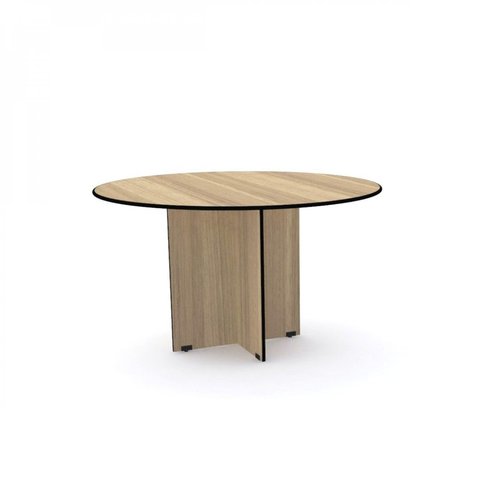 Mesa Reunião Redonda Maxxi MX1000 Marrom/Preto/Noce Marromle