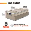 Ver imagem 3 de Cama Box Solteiro Colchão Espuma D33 Fort Gazin 88x188x59cm Bege/Branco-Suporta até 150kg por