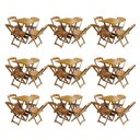 Ver imagem 1 de Kit 9 Conjuntos De Mesa Dobravel Com 4 Cadeiras De Madeira 70X70 Para Restaurante E Bar - Mel