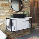 Ver imagem 1 de Gabinete com Cuba Banheiro Berlin 80cm P1019 Branco