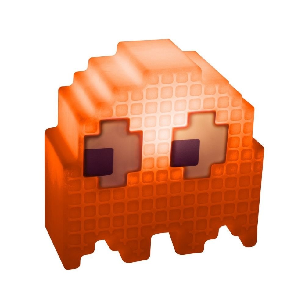 Luminária Fantasminha Clyde Laranja Personagem Jogo Eletrônico Vídeo Game Pac-Man Presente Criativo  - 2