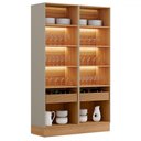 Ver imagem 3 de Cristaleira Allure 4 Portas 2 Gavetas com Vidro 100% Mdf Jequiti/gris Fosco - Linea Brasil