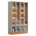 Ver imagem 2 de Cristaleira Allure 4 Portas 2 Gavetas com Vidro 100% Mdf Jequiti/gris Fosco - Linea Brasil