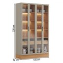 Ver imagem 4 de Cristaleira Allure 4 Portas 2 Gavetas com Vidro 100% Mdf Jequiti/gris Fosco - Linea Brasil