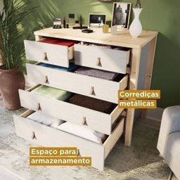 Cômoda 5 Gavetas Íris CabeCasa MadeiraOriginals - 5
