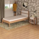 Ver imagem 5 de Cama de solteiro MDP CM8004 Amendoa/Branco - Gran Belo