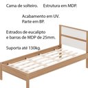 Ver imagem 3 de Cama de solteiro MDP CM8004 Amendoa/Branco - Gran Belo