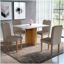 Ver imagem 1 de Conjunto Sala de Jantar Mesa 4 Cadeiras Jade Off White