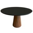 Ver imagem 1 de Mesa Jantar Lacey Tampo Vidro Preto e Base Mel 120 Cm - 63806