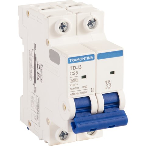 Minidisjuntor Tdj3 2 P 25 a 3 Ka Curva C Tramontina Tramontina