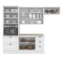 Ver imagem 4 de Cozinha Compacta Modulada 100% MDF 4 Peças com Torre Quente e Balcão com Tampo Branca/Calcare Emily