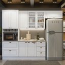 Ver imagem 1 de Cozinha Compacta Modulada 4 Peças com Torre Quente Emily Espresso Móveis Branco/HP/Calcare