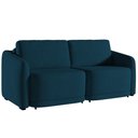 Ver imagem 1 de Sofá Cama Casal para Sala 176cm Polska K04 Veludo Azul - Mpozenato