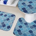 Ver imagem 1 de Kit Tapete de Banheiro Tecil Pop 3 Peças Turquia Azul