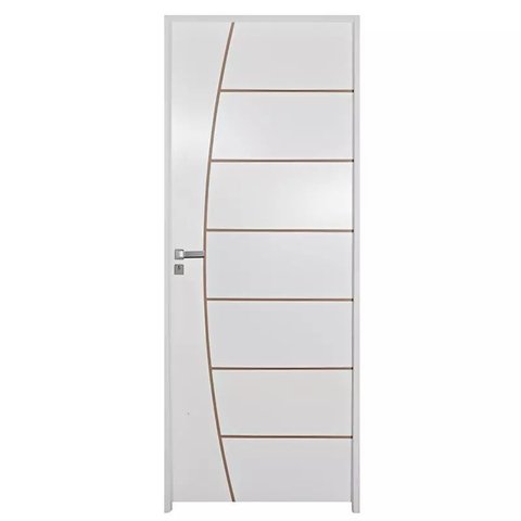 Porta de Madeira Semi-oca Primer Belíssima Frisada Bat.11 Cm Eco Fech Ext Modena-210x92 Lado Direito