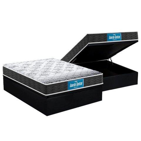 Cama Box Baú Casal: Colchão Anatômico Probel D28 / EP Guarda Costas PróMiddle Double Face + Base CRC